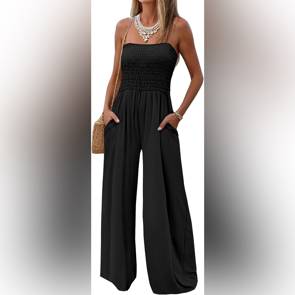 SHEIN Vacay Strapless Jumpsuit – Black 🖤